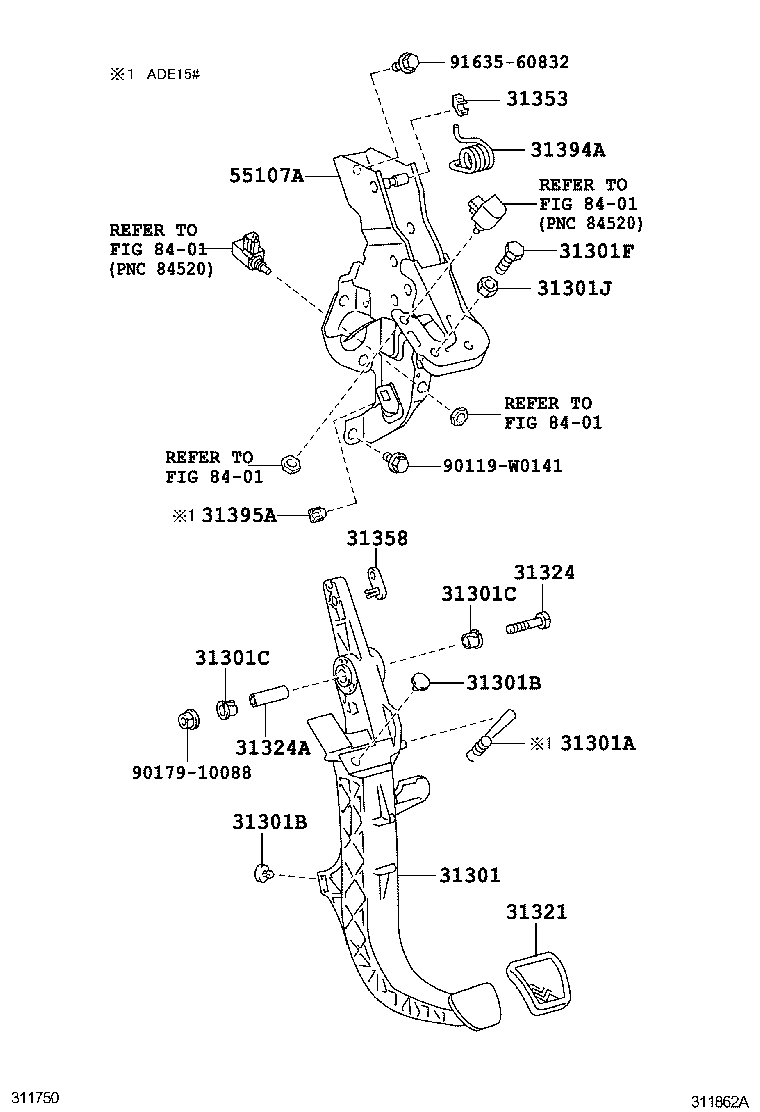  AURIS HYBRID UKP |  CLUTCH PEDAL FLEXIBLE HOSE