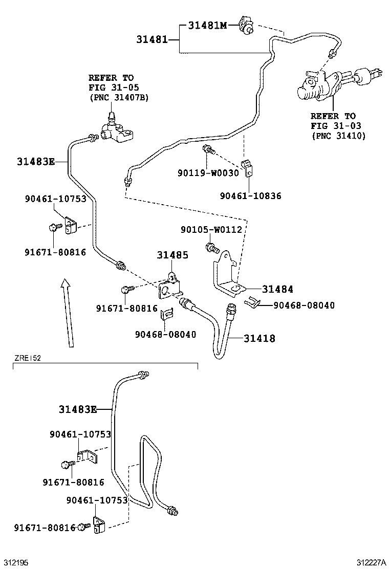 AURIS HYBRID UKP |  CLUTCH PEDAL FLEXIBLE HOSE