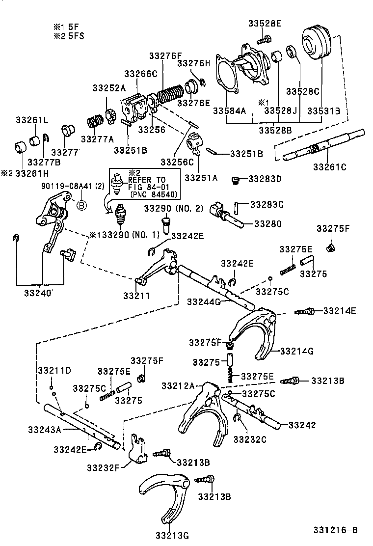  MR2 |  GEAR SHIFT FORK LEVER SHAFT MTM