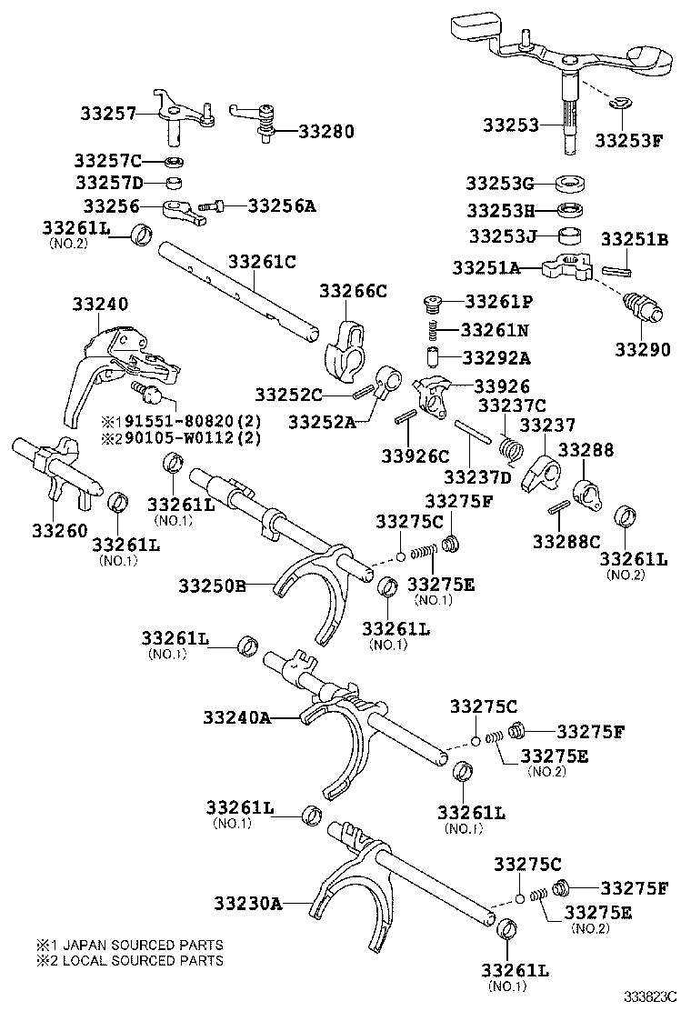 AURIS HYBRID UKP | GEAR SHIFT FORK LEVER SHAFT MTM