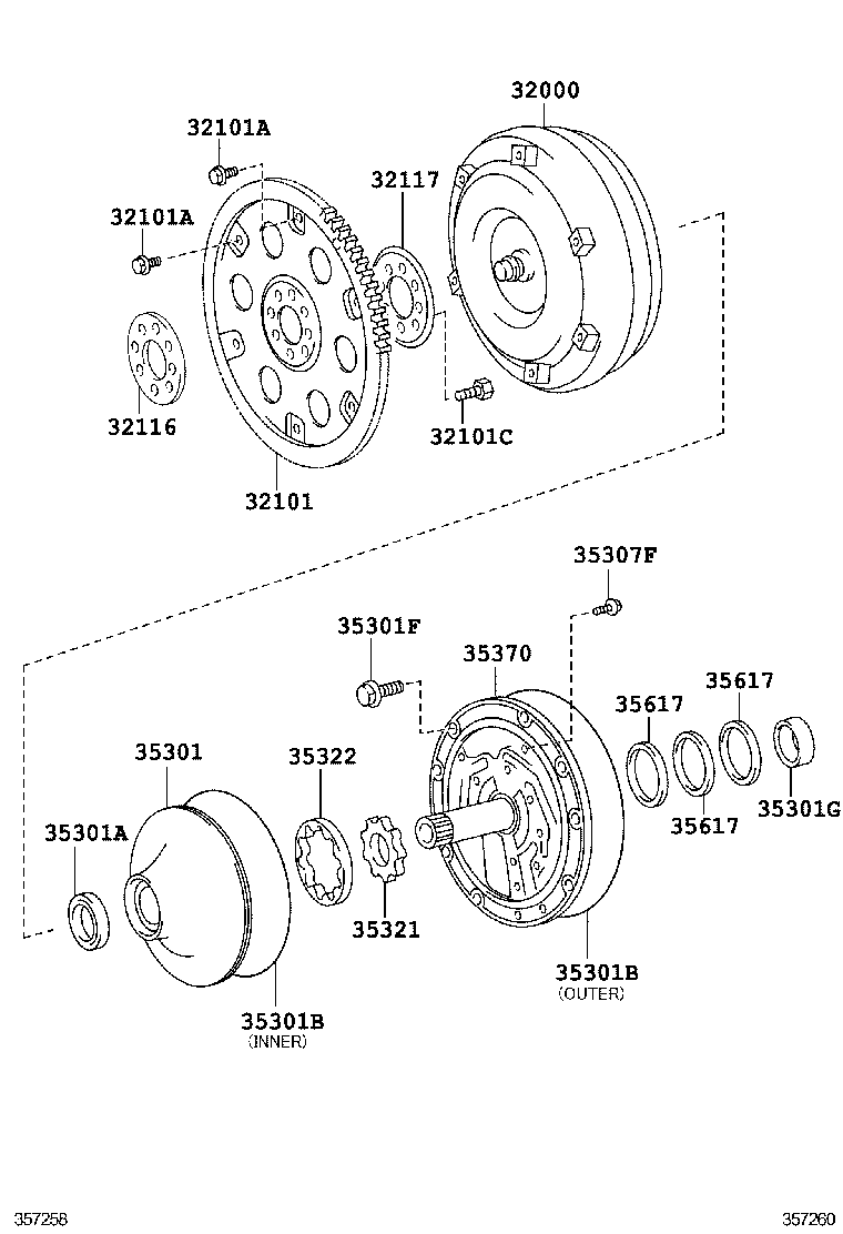  IS250C |  TORQUE CONVERTER FRONT OIL PUMP CHAIN ATM