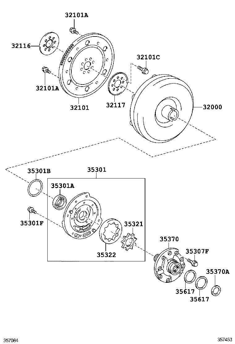  AURIS HYBRID UKP |  TORQUE CONVERTER FRONT OIL PUMP CHAIN ATM