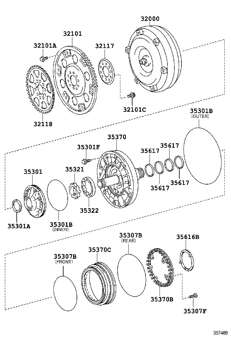  LS460 460L |  TORQUE CONVERTER FRONT OIL PUMP CHAIN ATM