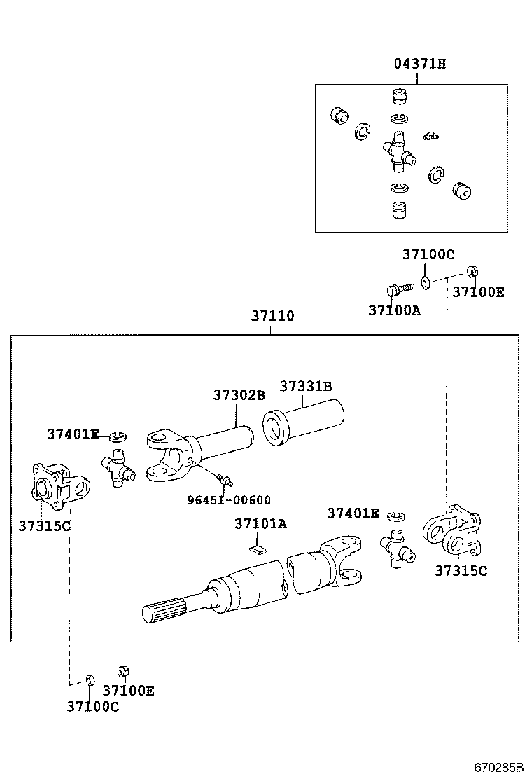  LAND CRUISER 120 |  PROPELLER SHAFT UNIVERSAL JOINT