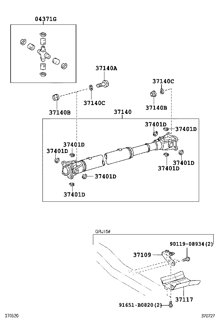  LAND CRUISER 150 |  PROPELLER SHAFT UNIVERSAL JOINT