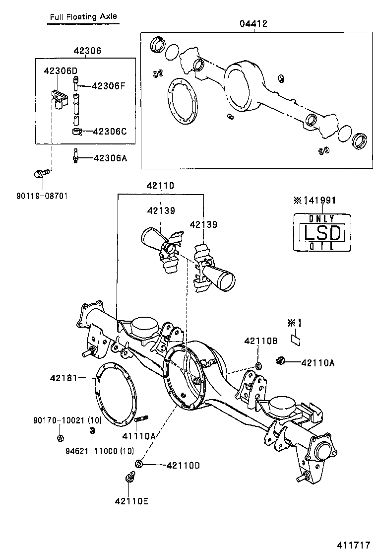  LAND CRUISER 100 105 |  REAR AXLE HOUSING DIFFERENTIAL