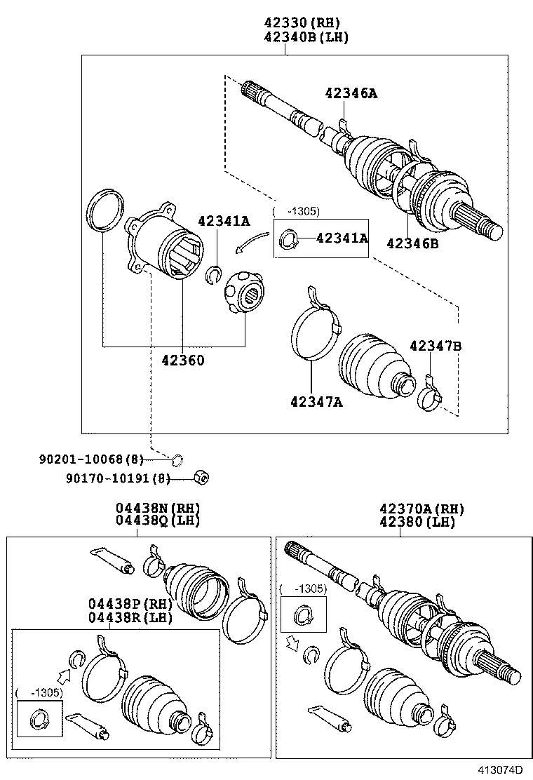  RX270 350 450H |  REAR AXLE SHAFT HUB