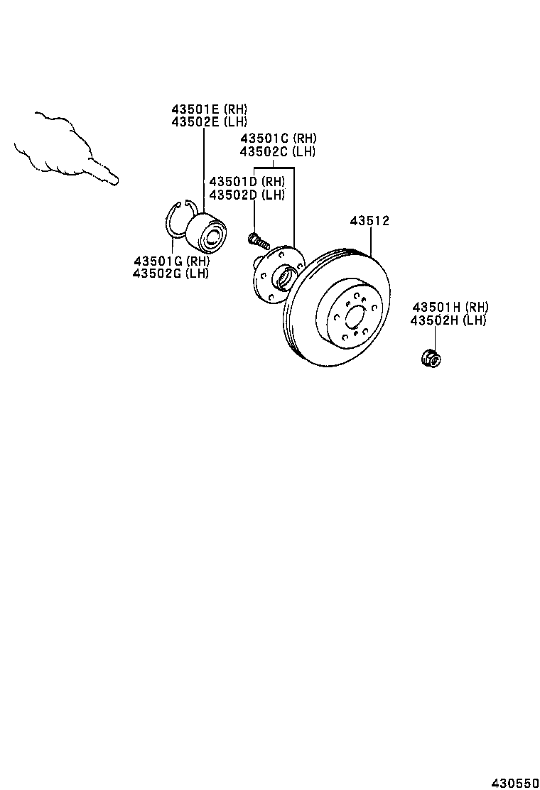  YARIS ECHO VERSO |  FRONT AXLE HUB