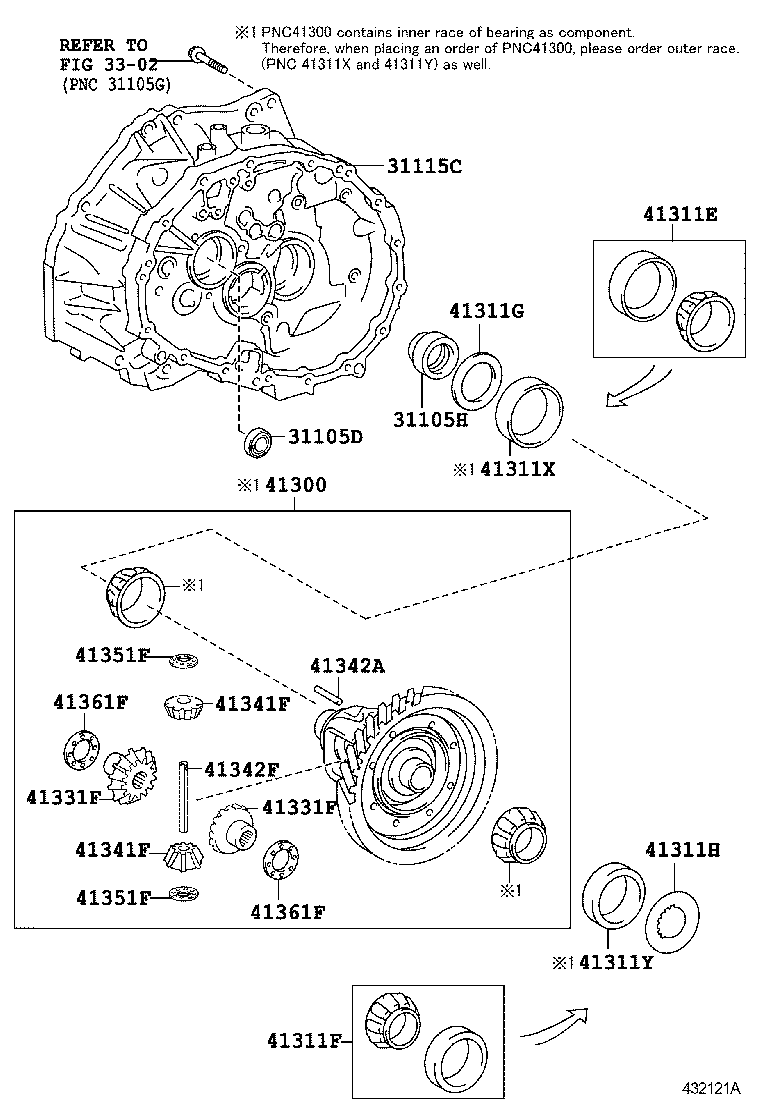 AURIS HYBRID UKP | FRONT AXLE HOUSING DIFFERENTIAL