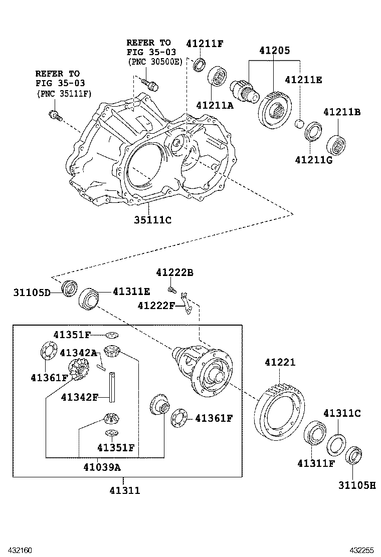  AURIS HYBRID UKP |  FRONT AXLE HOUSING DIFFERENTIAL