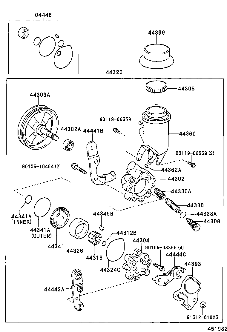  YARIS |  VANE PUMP RESERVOIR POWER STEERING