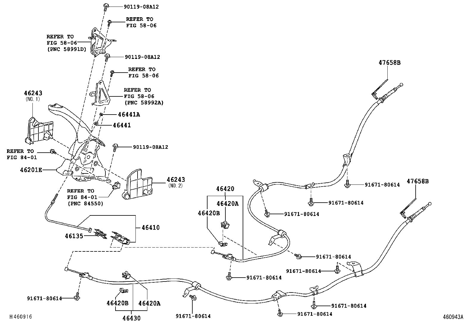  AURIS HYBRID UKP |  PARKING BRAKE CABLE