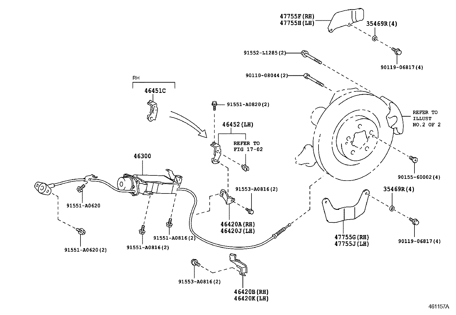  LFA |  PARKING BRAKE CABLE