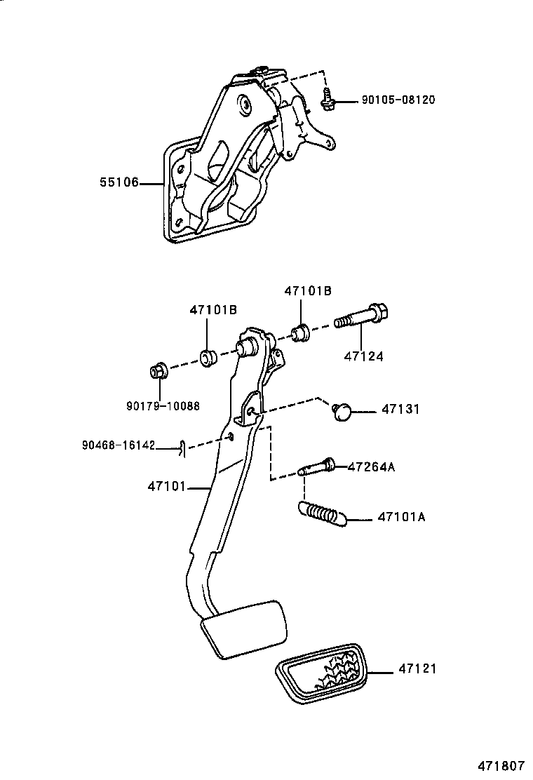  YARIS ECHO VERSO |  BRAKE PEDAL BRACKET