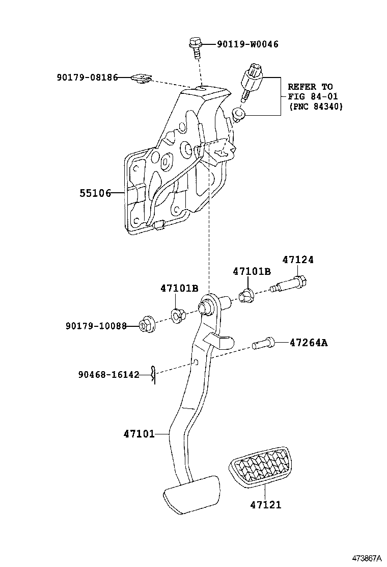  COROLLA VERSO |  BRAKE PEDAL BRACKET