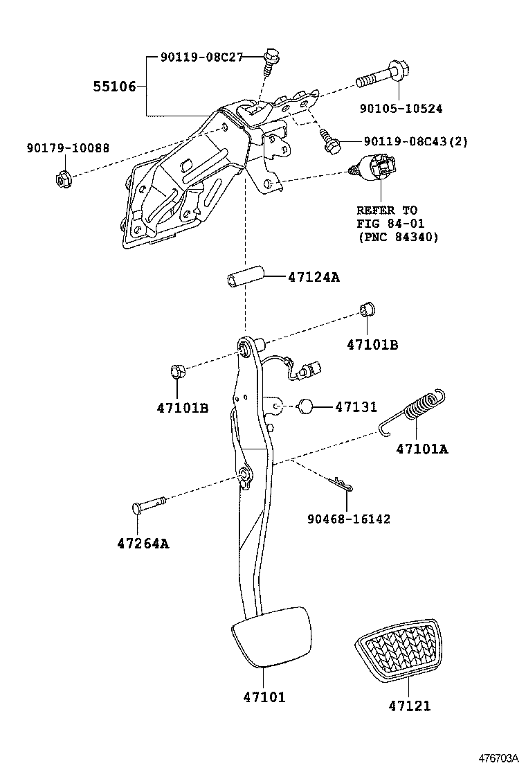  RX270 350 450H |  BRAKE PEDAL BRACKET