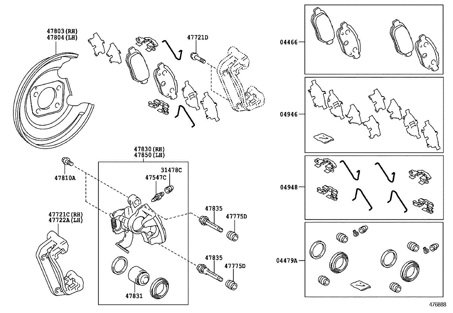  PRIUS |  REAR DISC BRAKE CALIPER DUST COVER