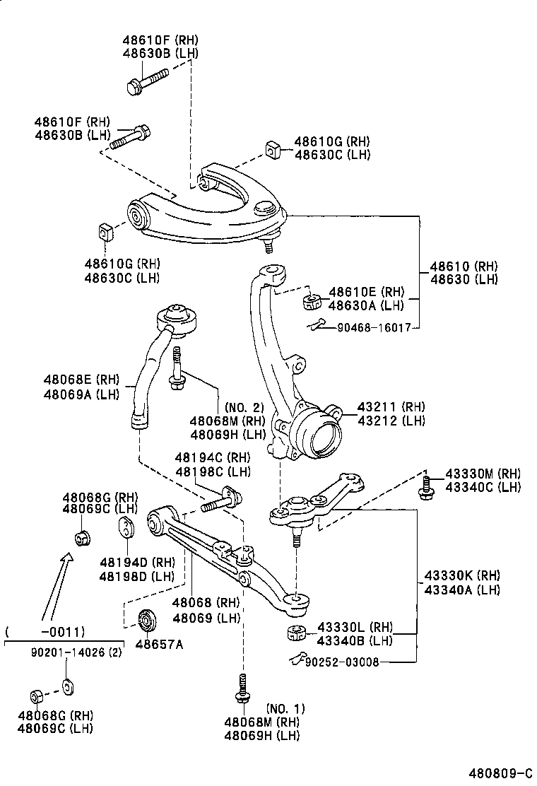  IS200 300 |  FRONT AXLE ARM STEERING KNUCKLE