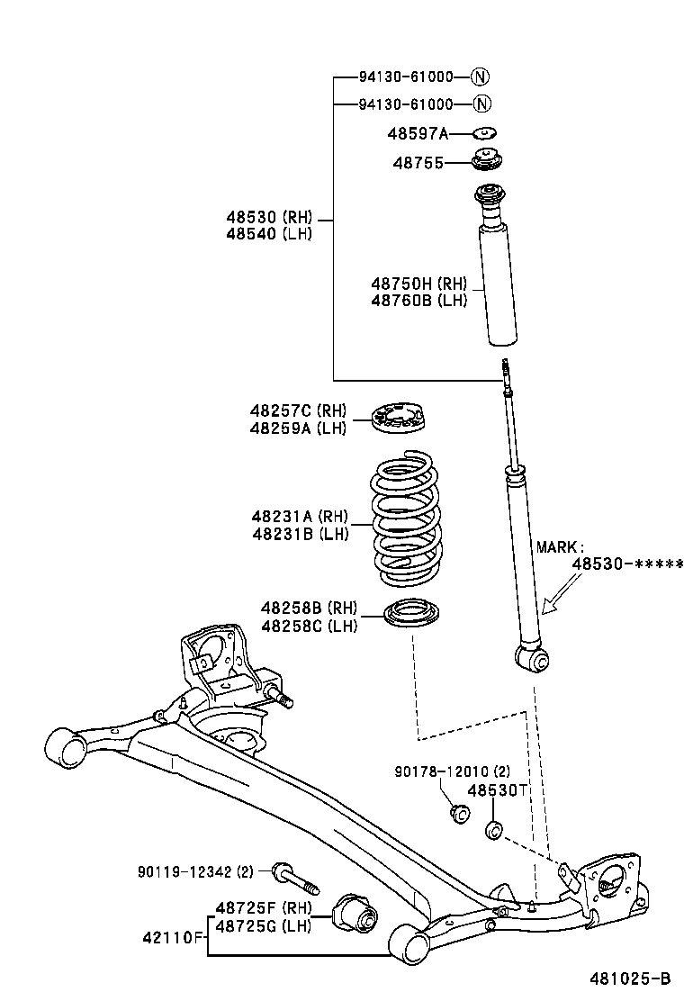  YARIS ECHO VERSO |  REAR SPRING SHOCK ABSORBER