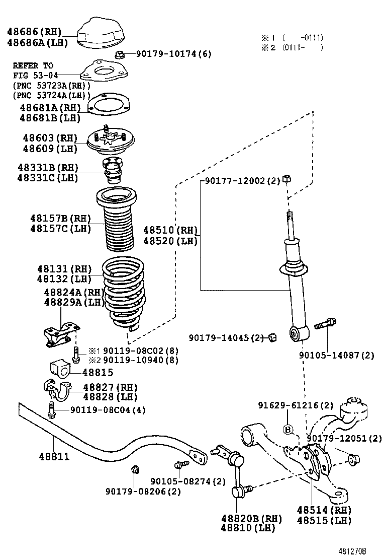  SC430 |  FRONT SPRING SHOCK ABSORBER