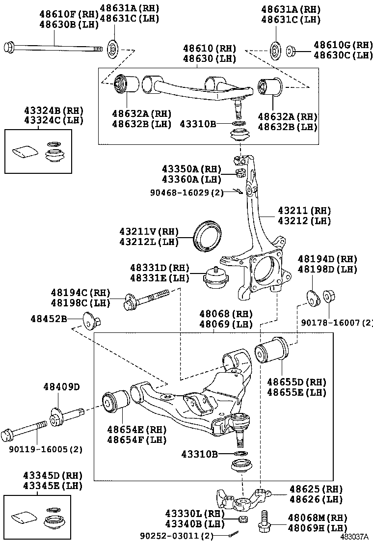  GX460 |  FRONT AXLE ARM STEERING KNUCKLE