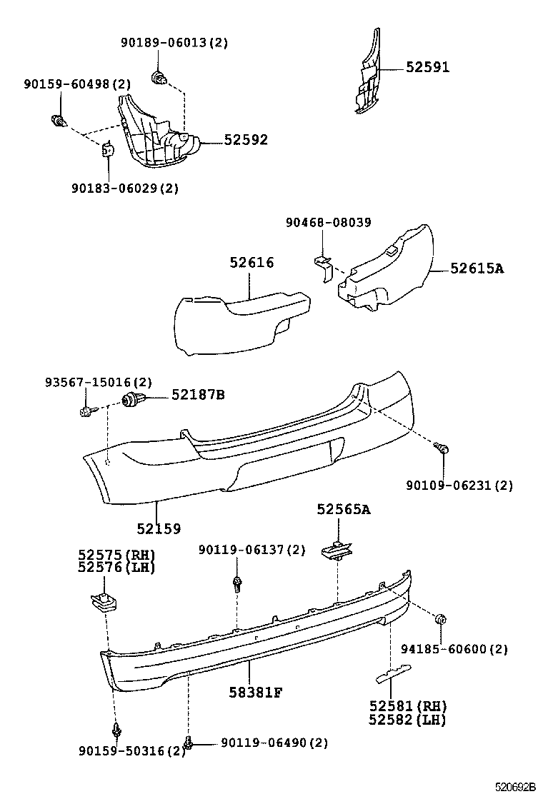  YARIS |  REAR BUMPER BUMPER STAY