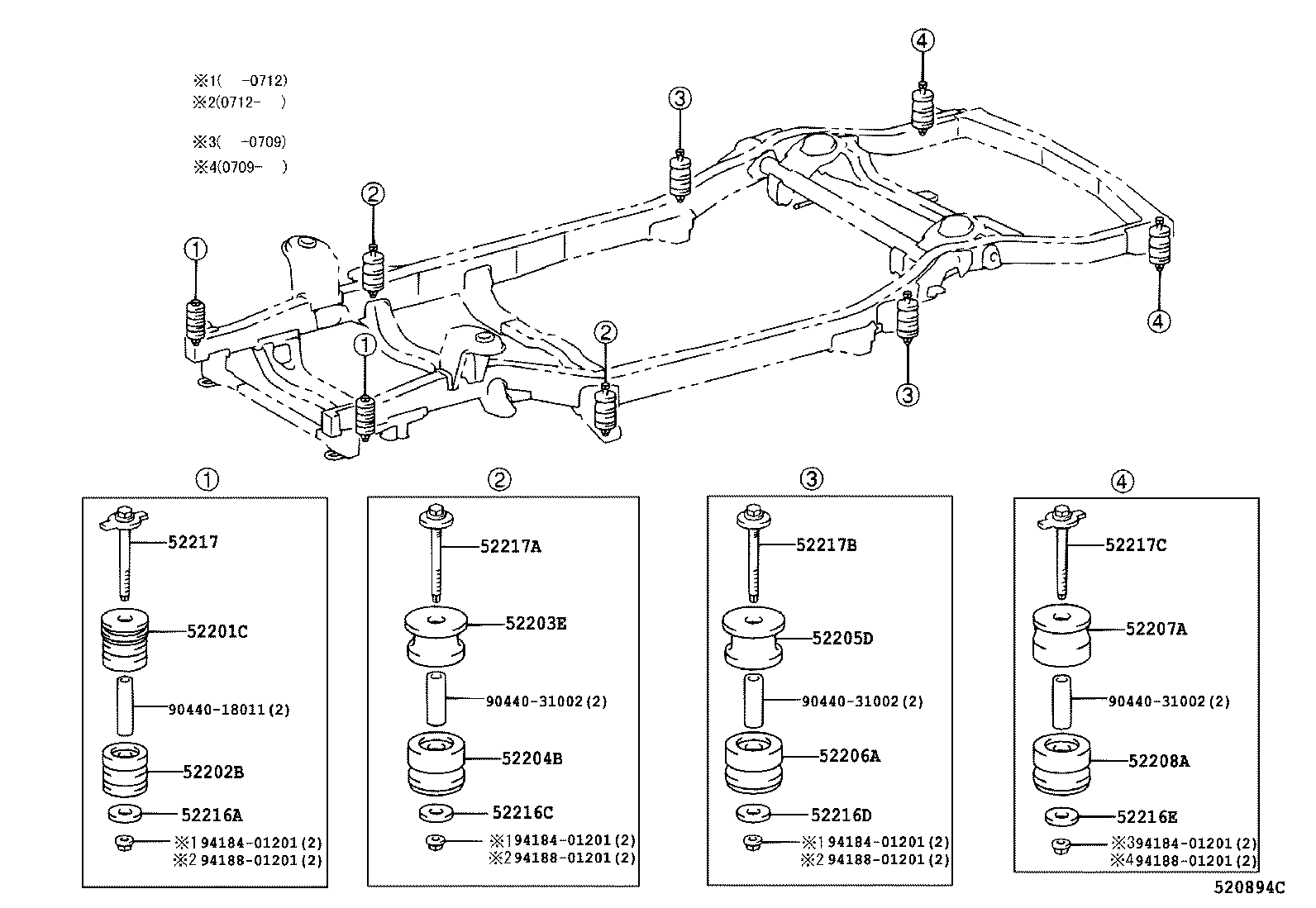  LAND CRUISER 120 |  CAB MOUNTING BODY MOUNTING