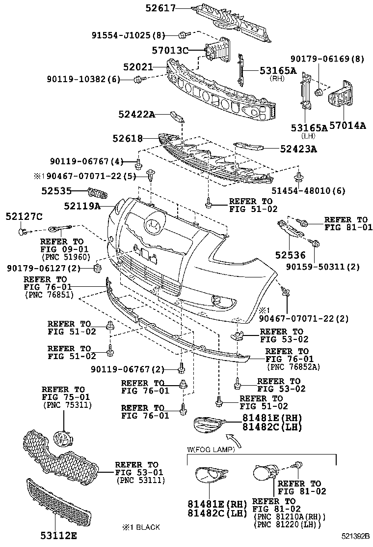  YARIS |  FRONT BUMPER BUMPER STAY