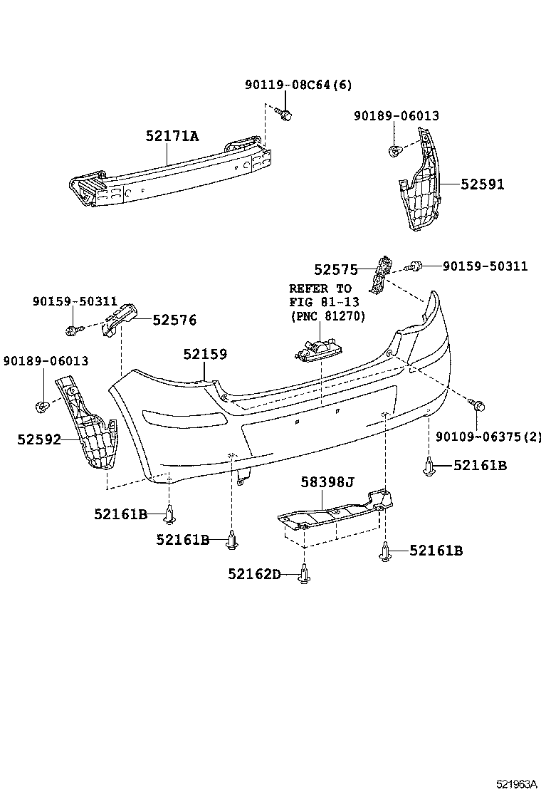  YARIS JPP |  REAR BUMPER BUMPER STAY