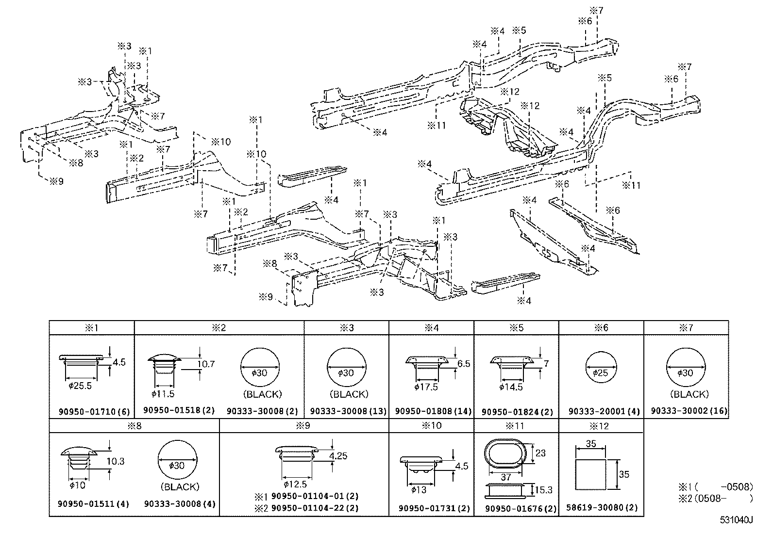  SC430 |  FLOOR SIDE MEMBER