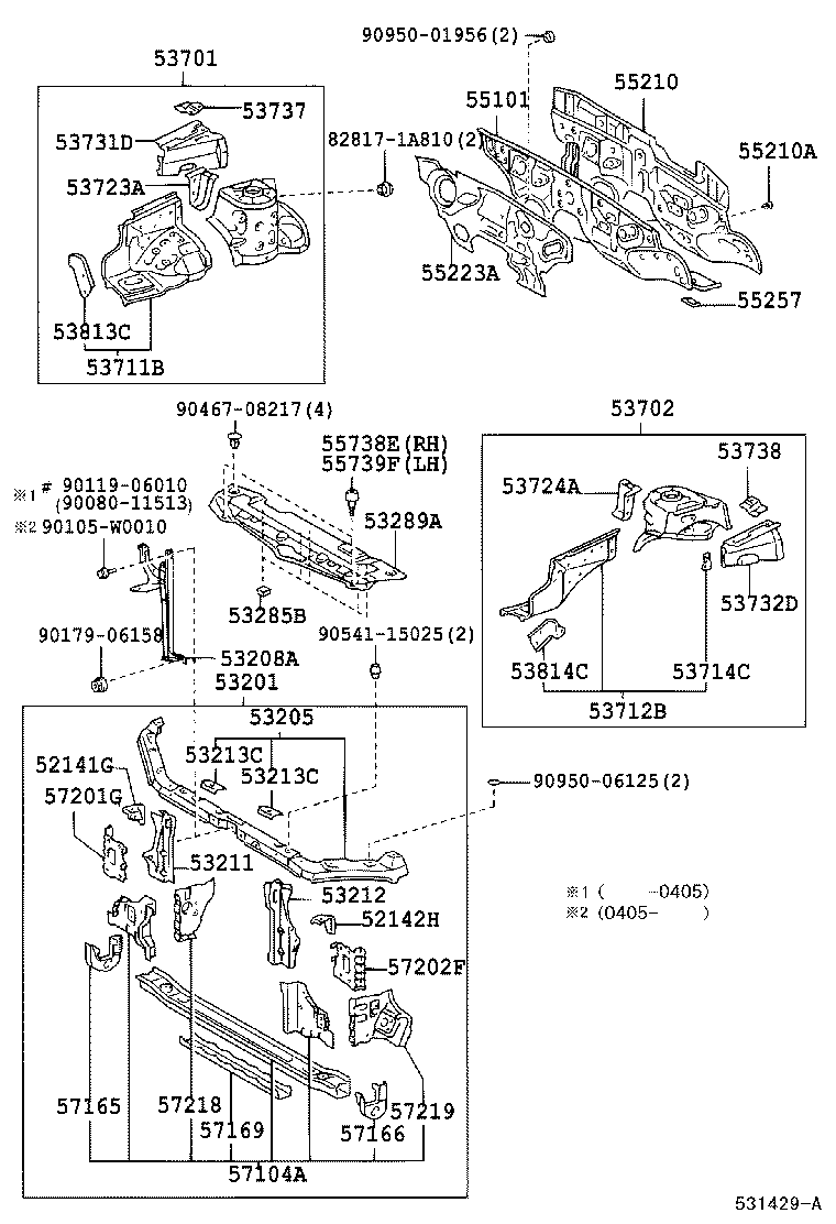  COROLLA |  FRONT FENDER APRON DASH PANEL