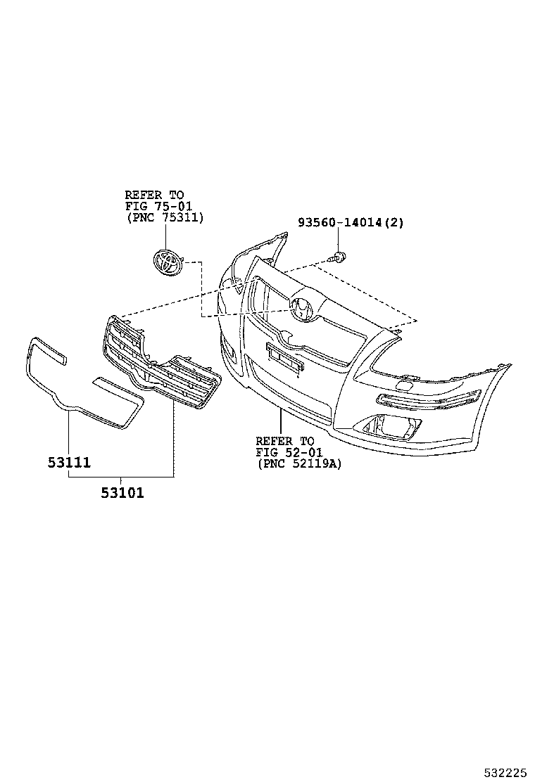  AVENSIS |  RADIATOR GRILLE