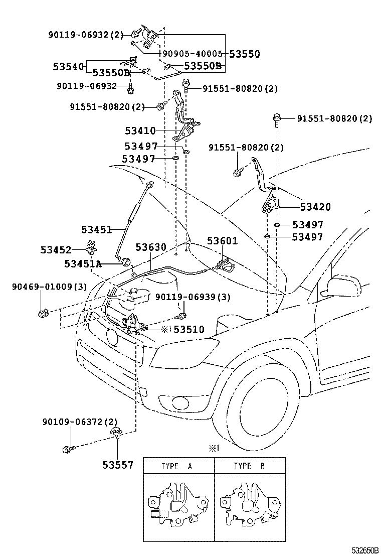  RAV4 |  HOOD LOCK HINGE