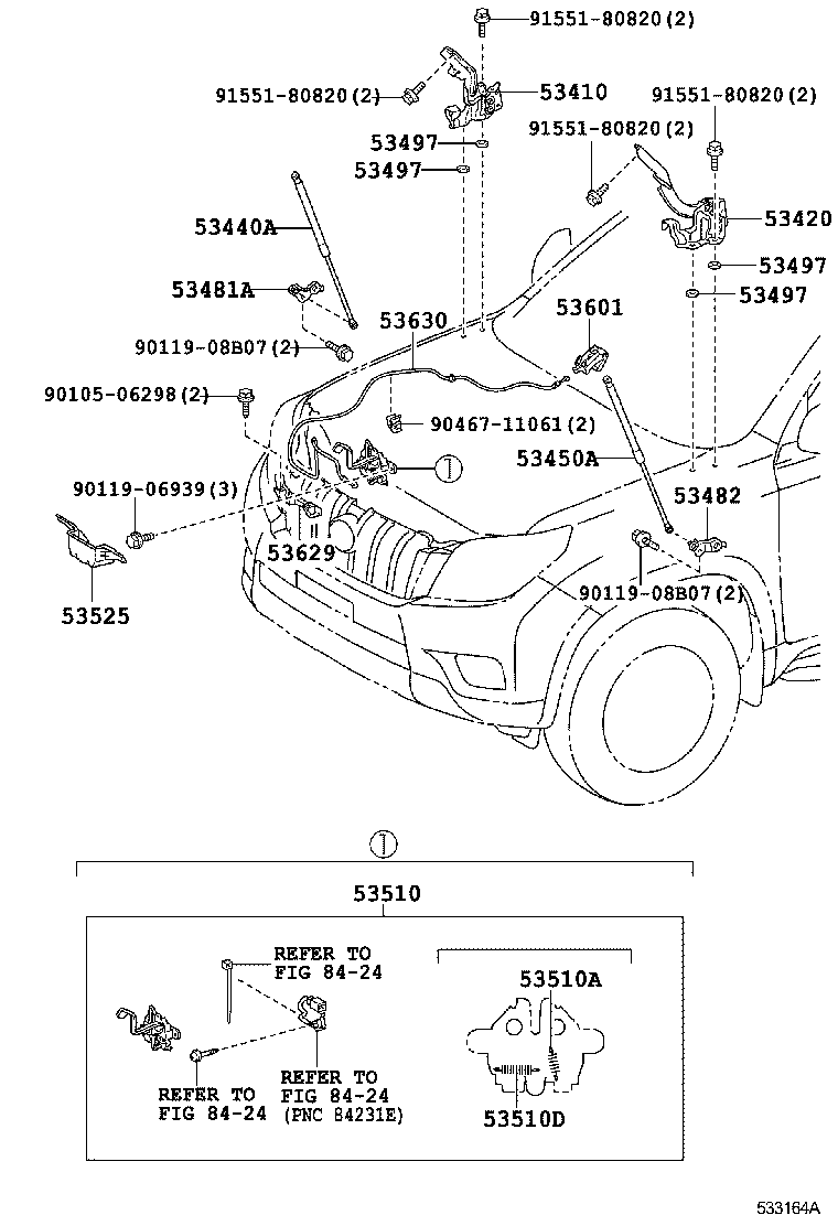  GX460 |  HOOD LOCK HINGE