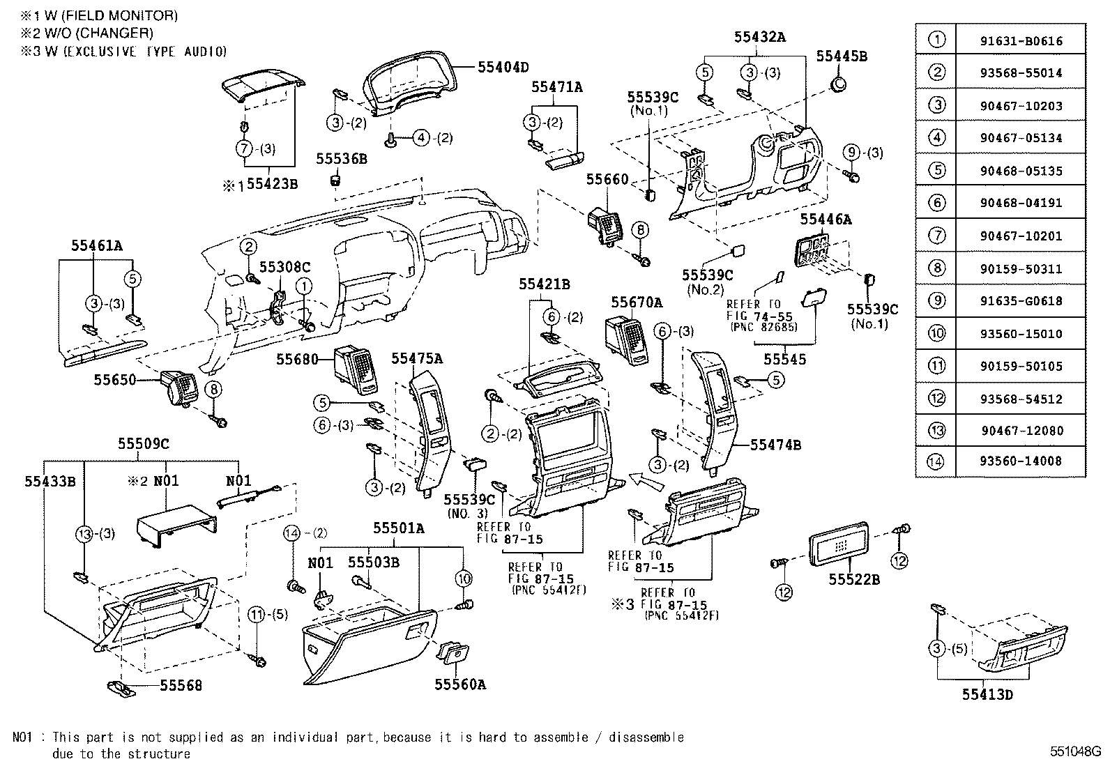  LAND CRUISER 120 |  INSTRUMENT PANEL GLOVE COMPARTMENT