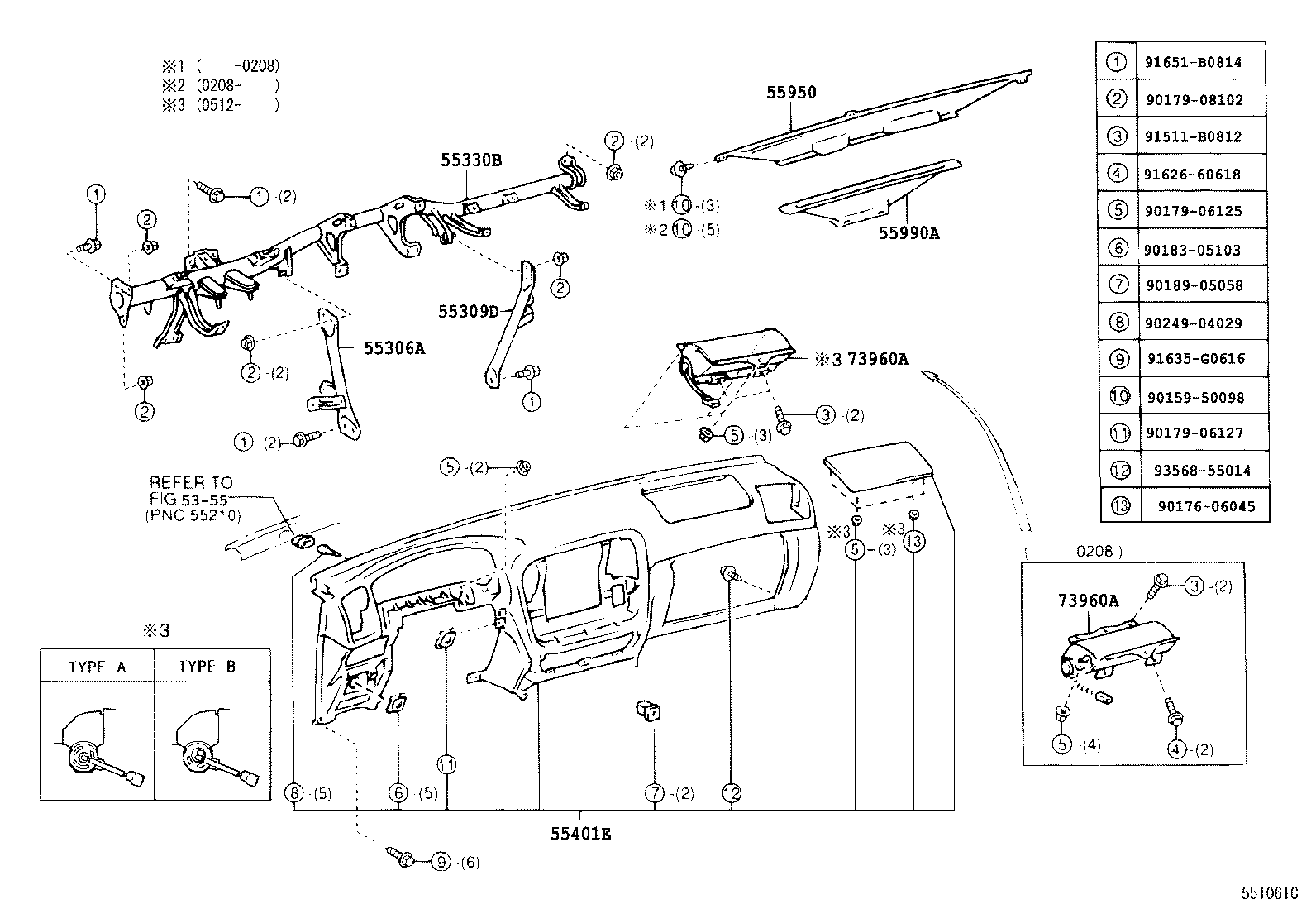  LAND CRUISER 100 |  INSTRUMENT PANEL GLOVE COMPARTMENT