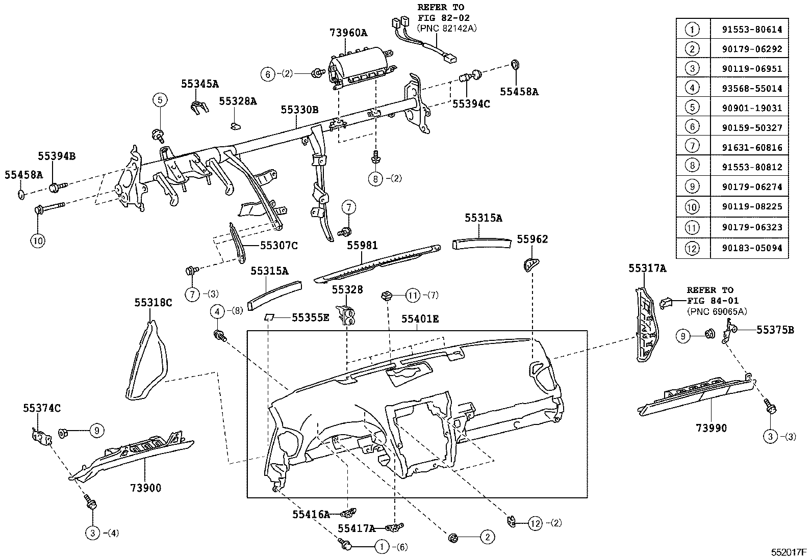  IS F |  INSTRUMENT PANEL GLOVE COMPARTMENT