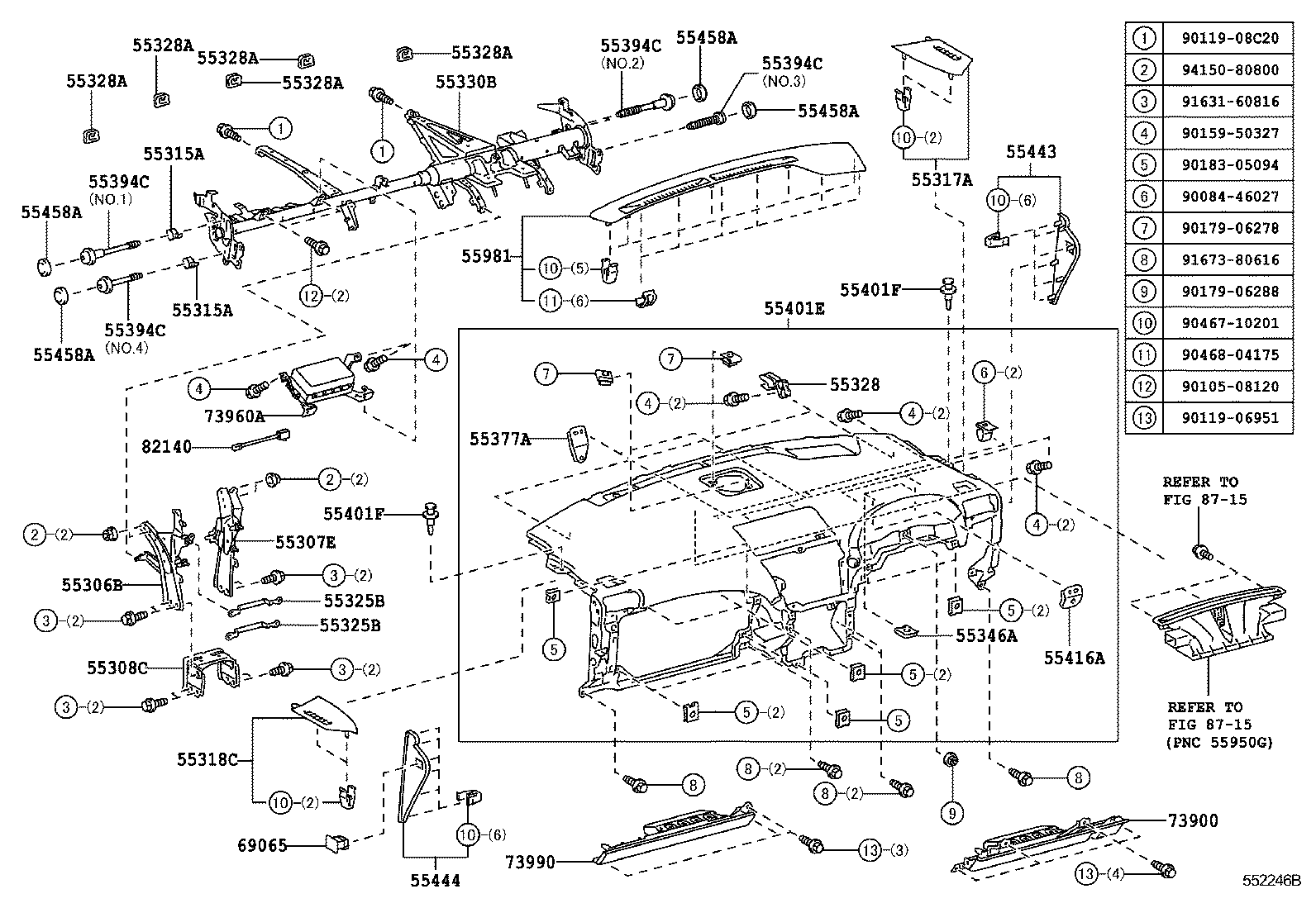  RX270 350 450H |  INSTRUMENT PANEL GLOVE COMPARTMENT