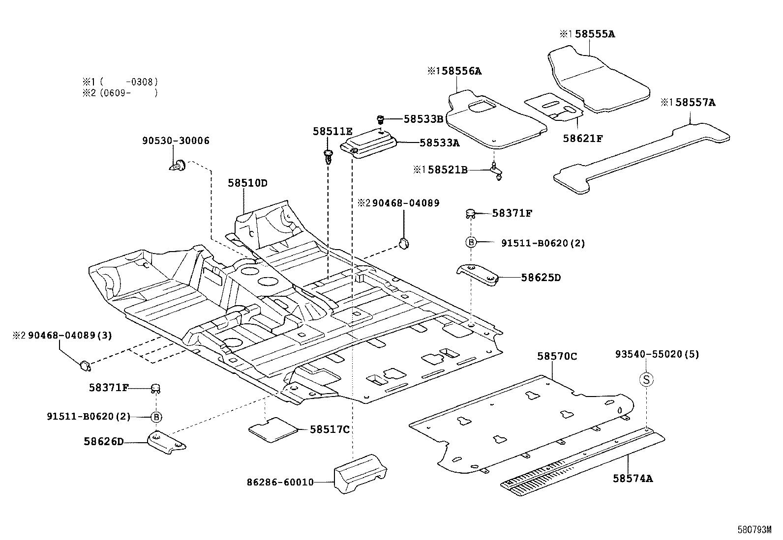  LAND CRUISER 100 105 |  FLOOR MAT SILENCER PAD