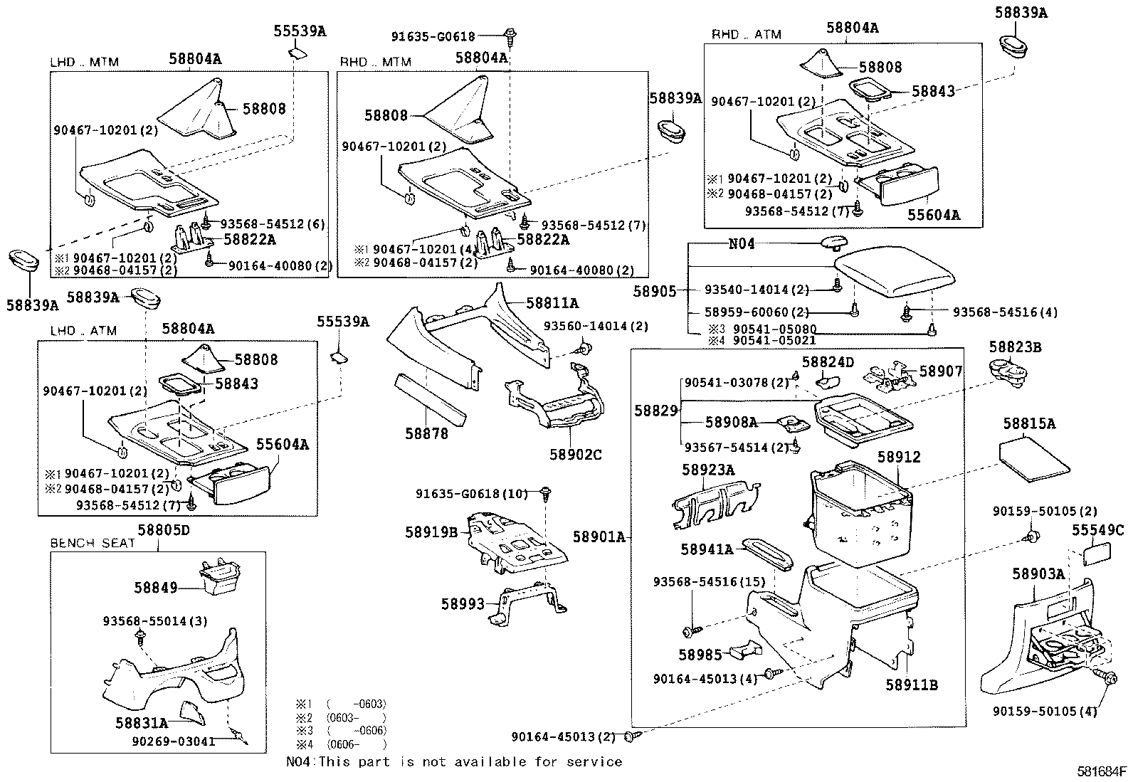  LAND CRUISER 100 105 |  CONSOLE BOX BRACKET