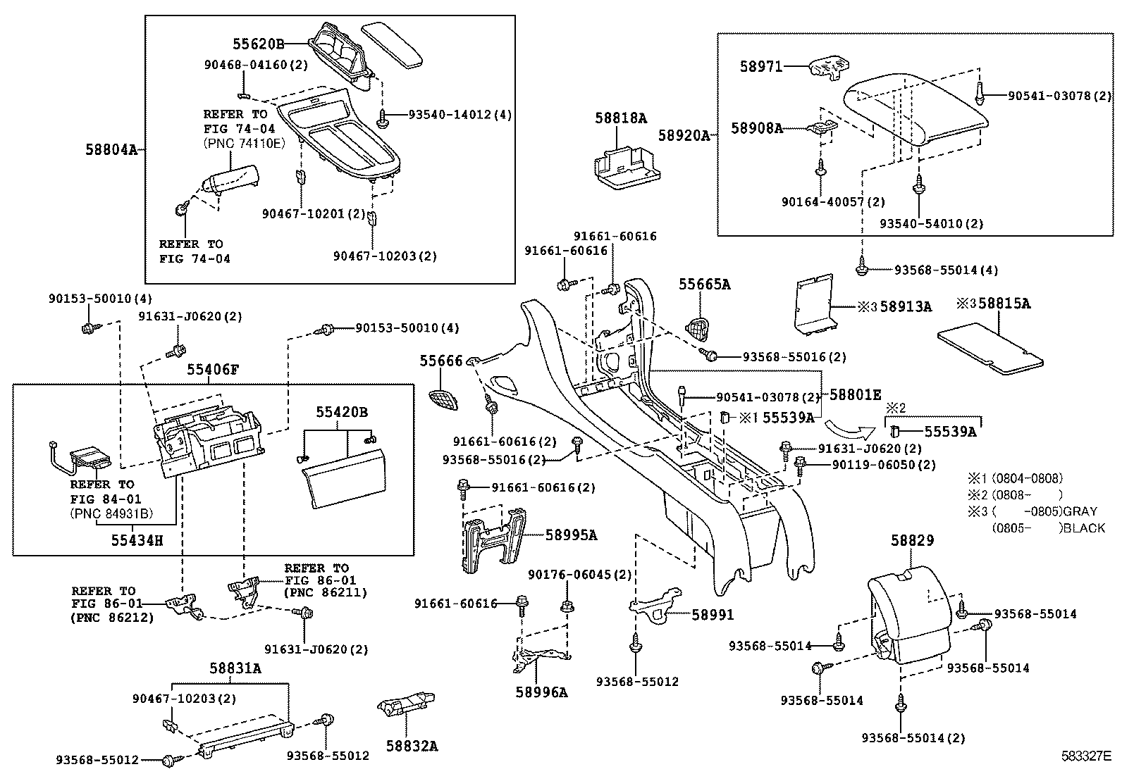  SC430 |  CONSOLE BOX BRACKET