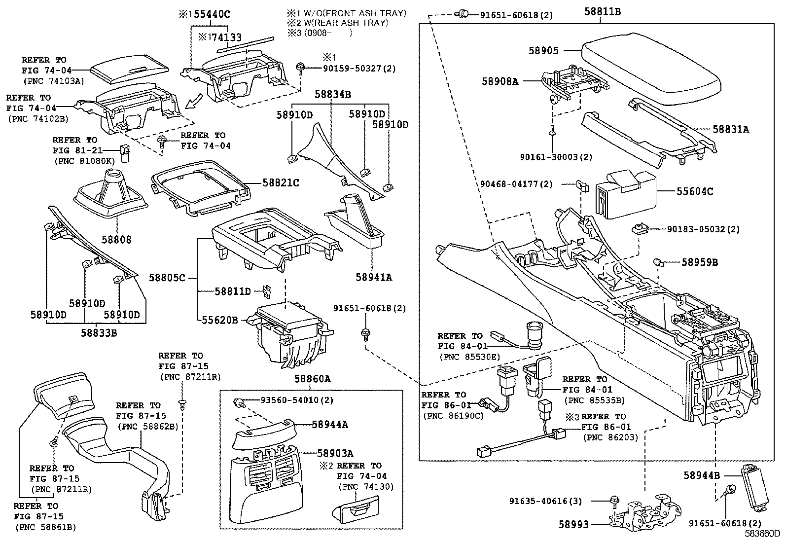  IS250 350 2 D |  CONSOLE BOX BRACKET