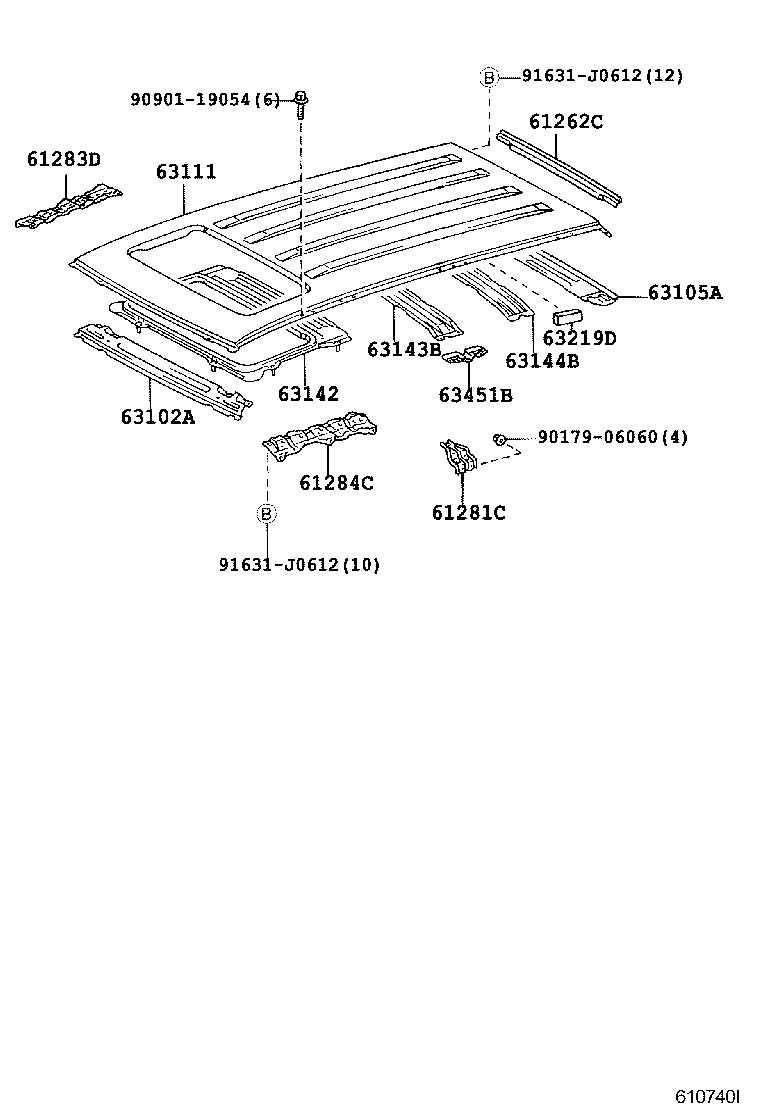  LAND CRUISER 100 105 |  ROOF PANEL BACK PANEL