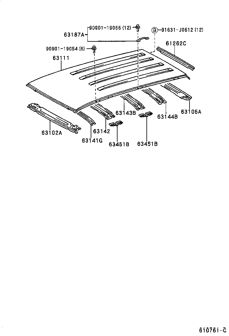 LAND CRUISER 100 105 |  ROOF PANEL BACK PANEL