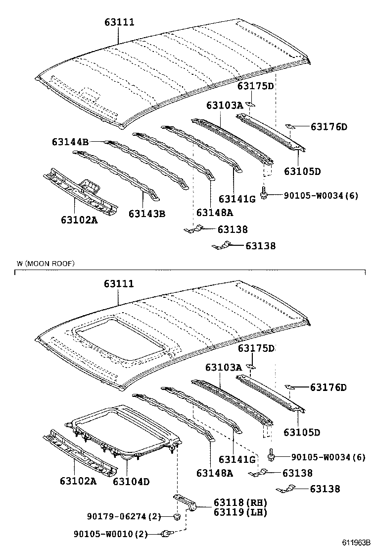  COROLLA VERSO |  ROOF PANEL BACK WINDOW GLASS