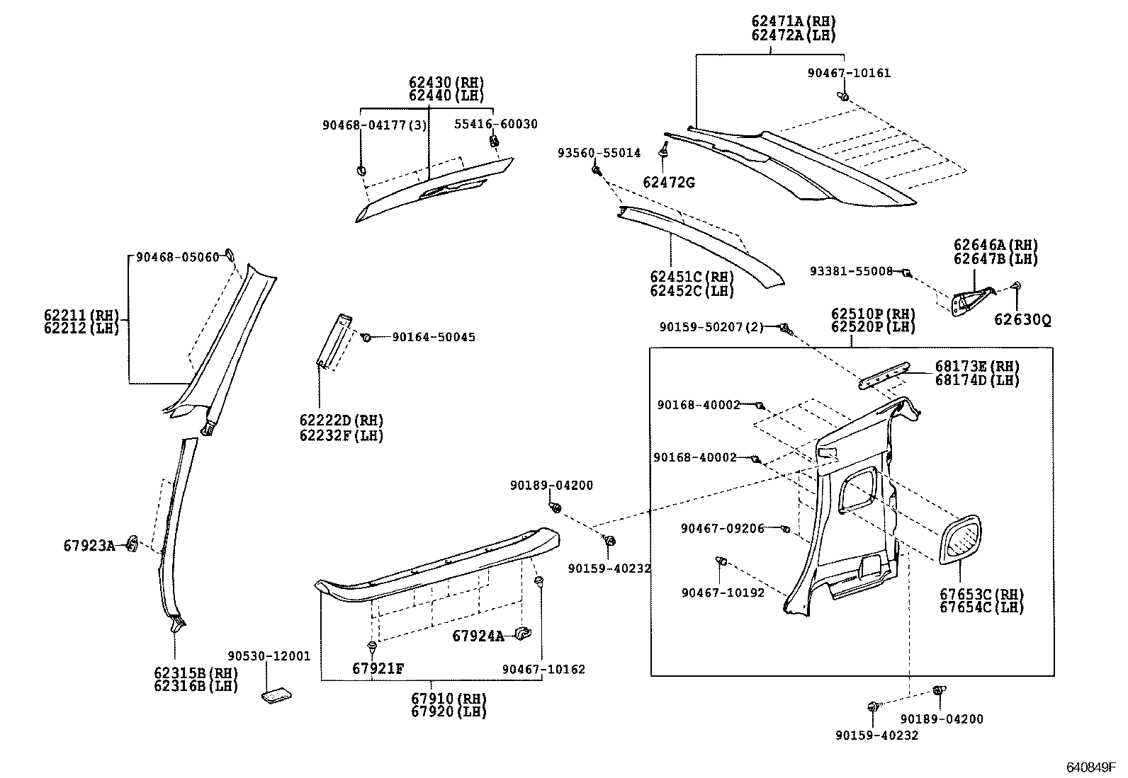  SC430 |  INSIDE TRIM BOARD DOOR OPENING TRIM MOULDING