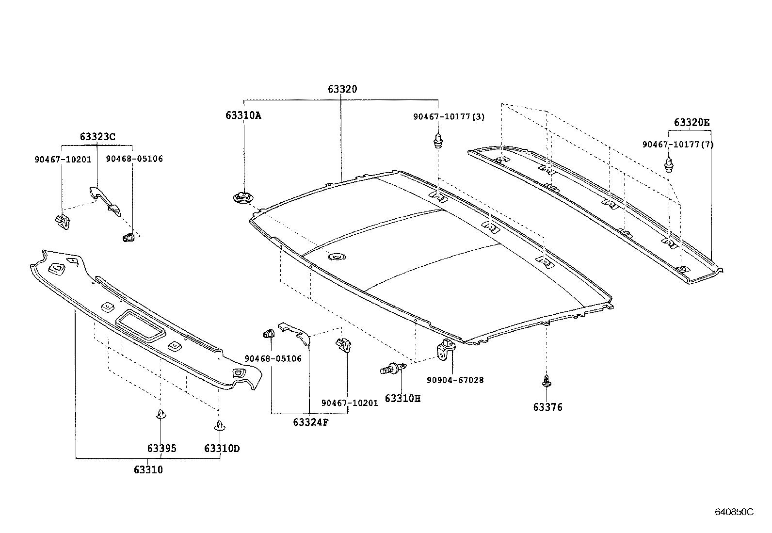  SC430 |  ROOF HEADLINING SILENCER PAD