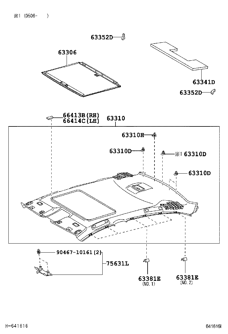  GS30 35 43 460 |  ROOF HEADLINING SILENCER PAD