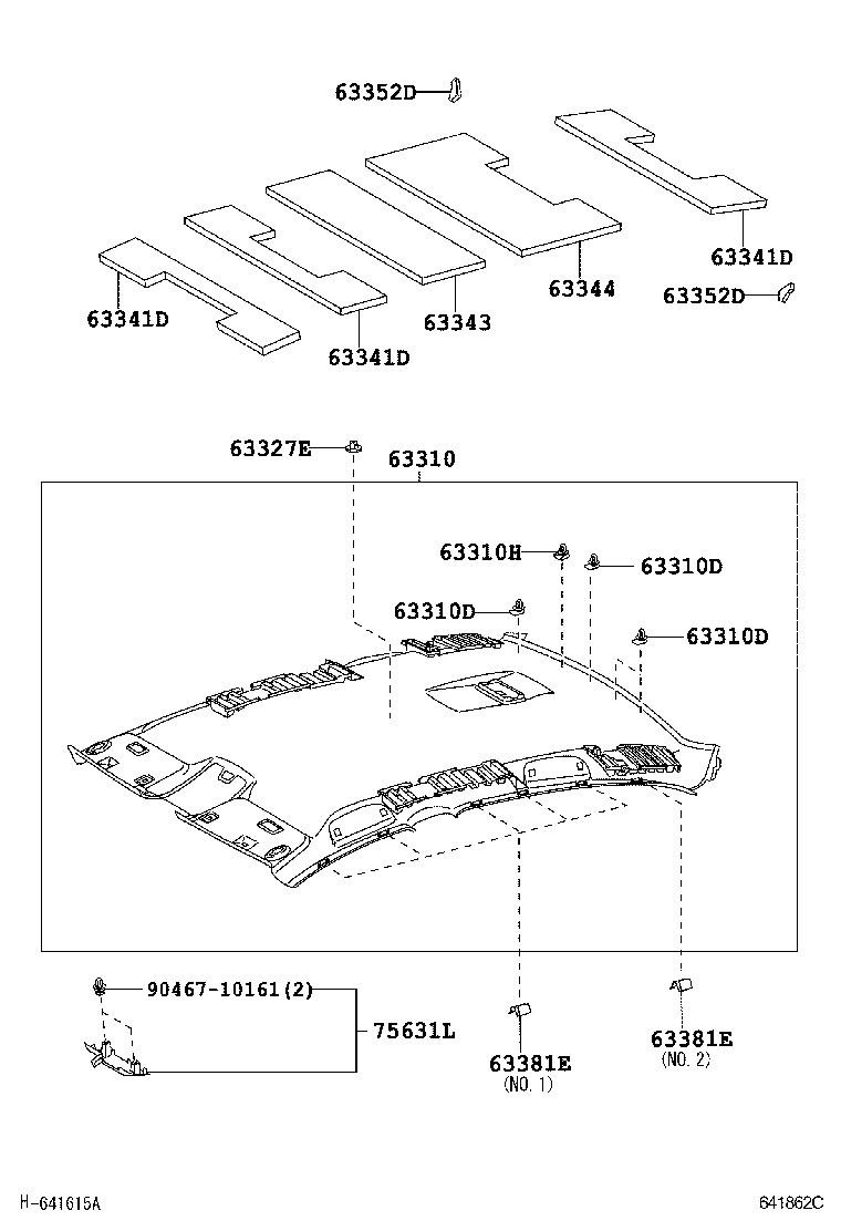  GS450H |  ROOF HEADLINING SILENCER PAD