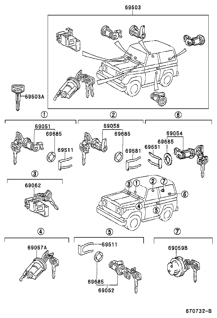  LAND CRUISER 70 |  LOCK CYLINDER SET